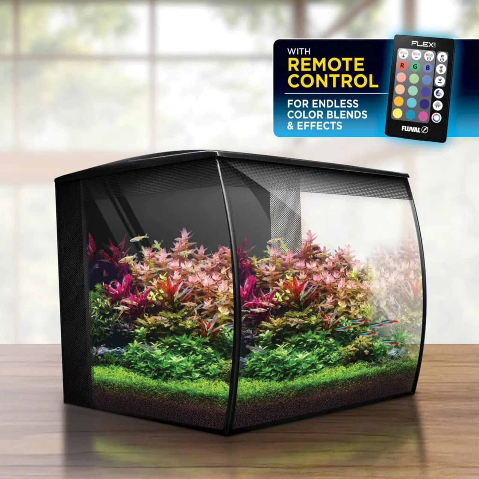 Fluval Flex akvarium 2.0 57 Liter Sort